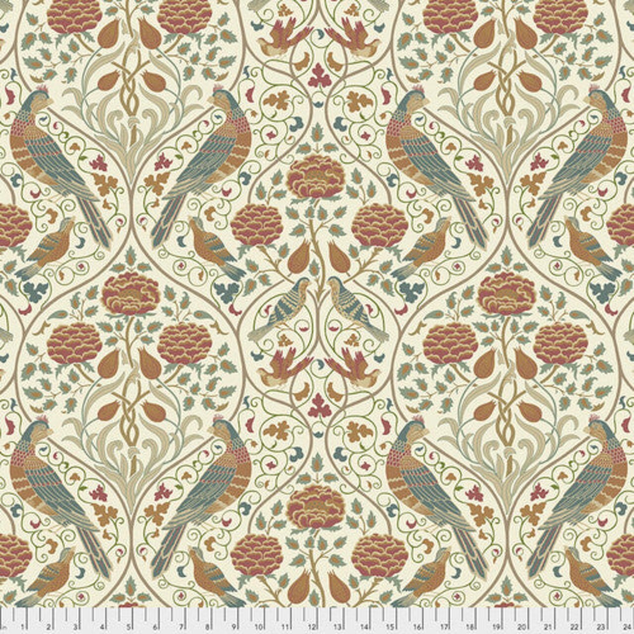 Fabric FreeSpirit Morris & Co. Linen Large Seasons by May by the Quarter Yard PWWM045.LINEN